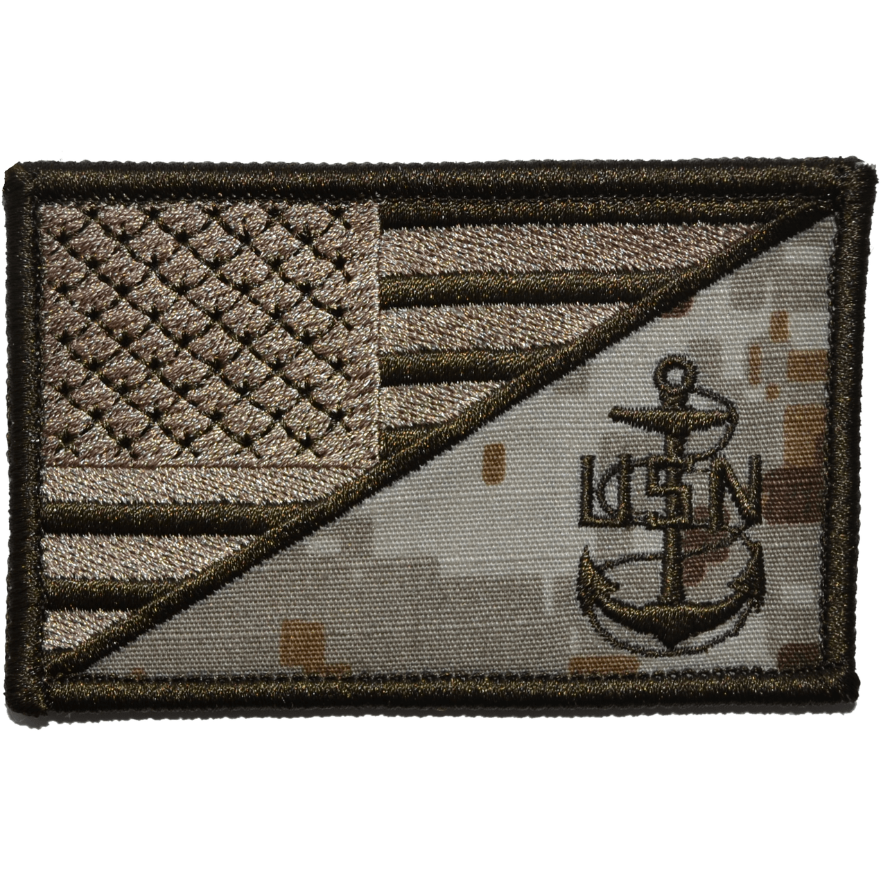Tactical Gear Junkie Patches Navy Chief Petty Officer Anchor USA Flag - 2.25x3.5 Patch