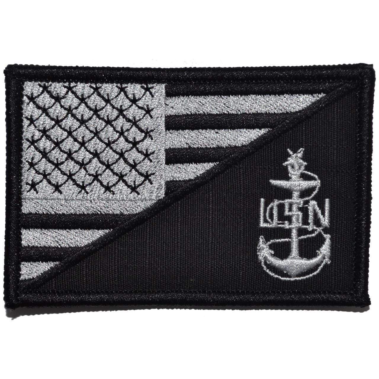 Tactical Gear Junkie Patches Black Navy SCPO Senior Chief Petty Officer USA Flag - 2.25x3.5 Patch