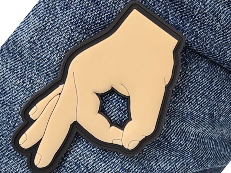 Gotcha Circle Game Fingers PVC Patch - If you look you get hit!