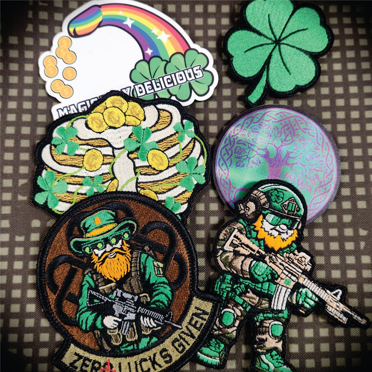No Lucks Given Collection Patch Bundle Pack - Get all Six of our amazing St. Paddy's Day designs! BONUS FREE STICKER SET