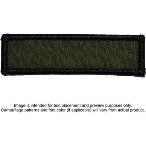 Customizable Text 1x3.75 Patch w/Hook Fastener Patch - Black