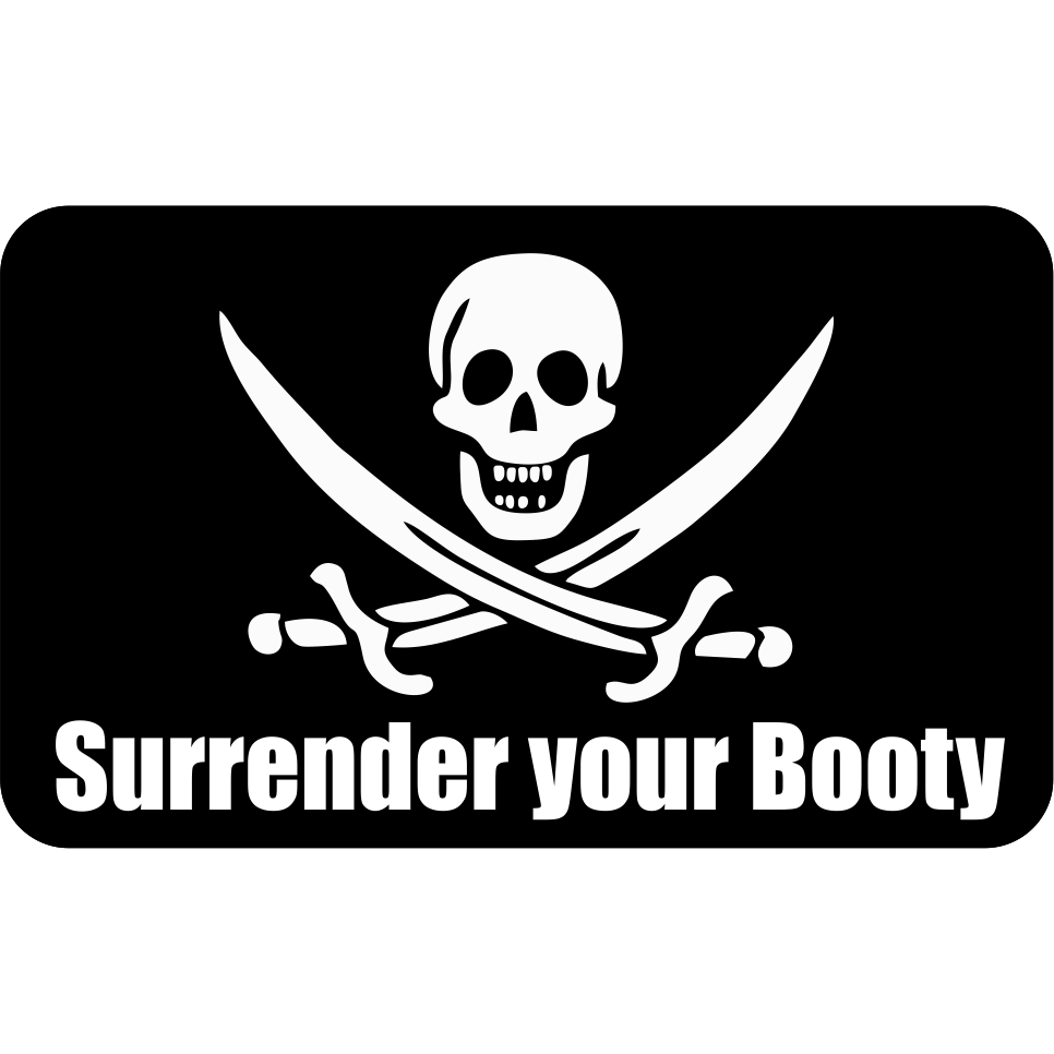 Tactical Gear Junkie Stickers Surrender Your Booty Jolly Roger - 3.5x2 inch Sticker