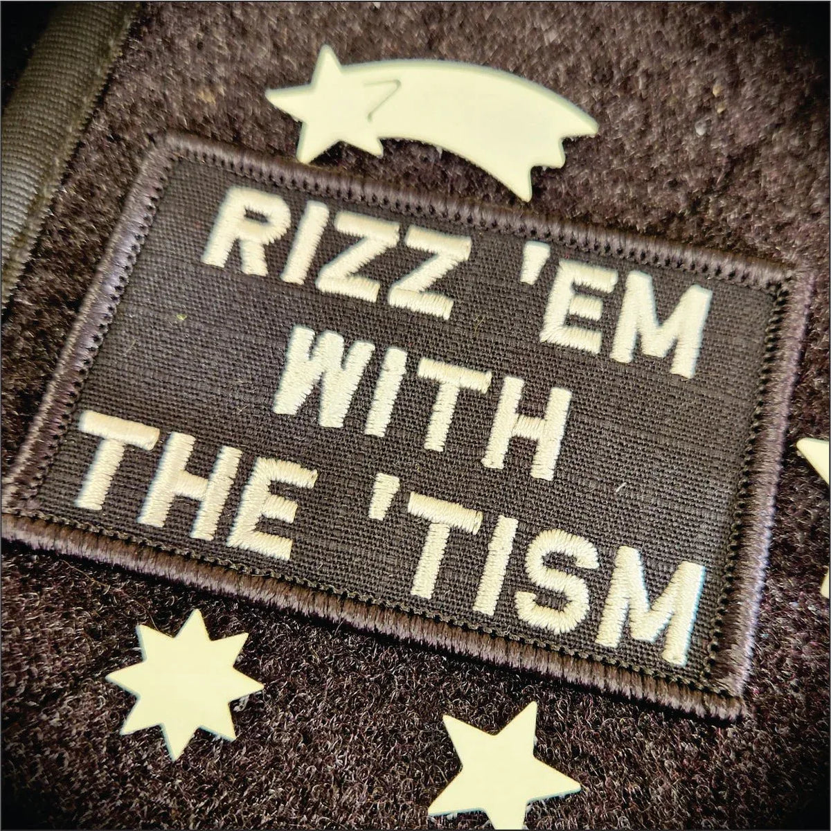 Rizz 'Em With The 'Tism Playful Unique Gen Z Style Embroidered Patch