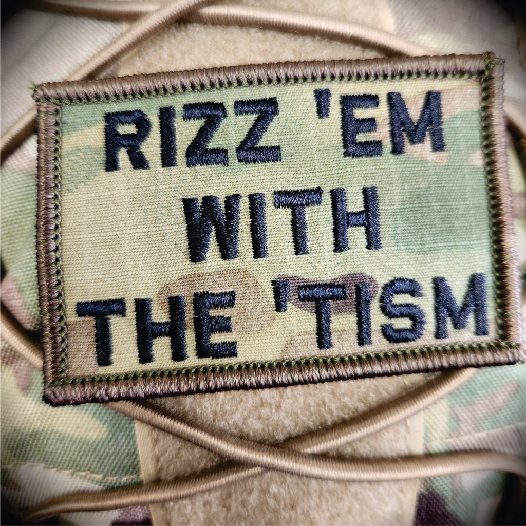 Rizz 'Em With The 'Tism Playful Unique Gen Z Style Embroidered Patch