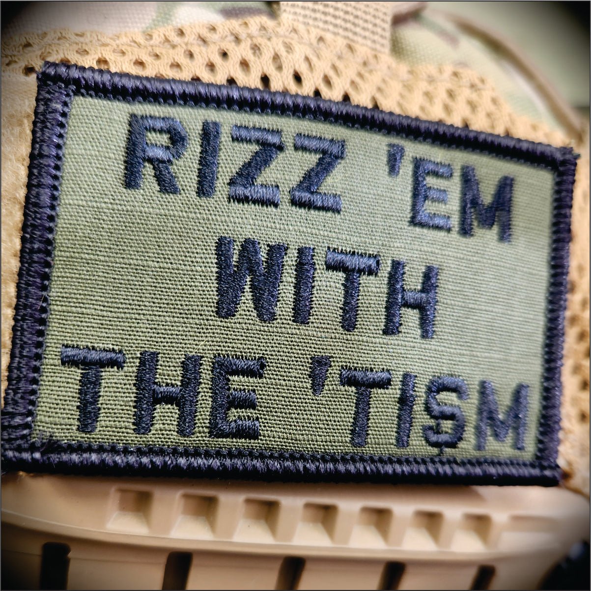 Rizz 'Em With The 'Tism Playful Unique Gen Z Style Embroidered Patch - 2x3 inches