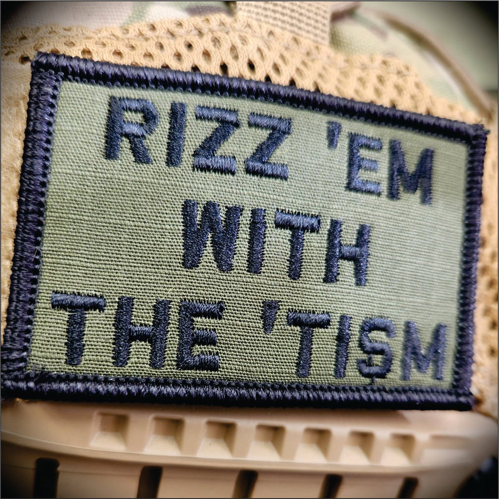 Rizz 'Em With The 'Tism Playful Unique Gen Z Style Embroidered Patch