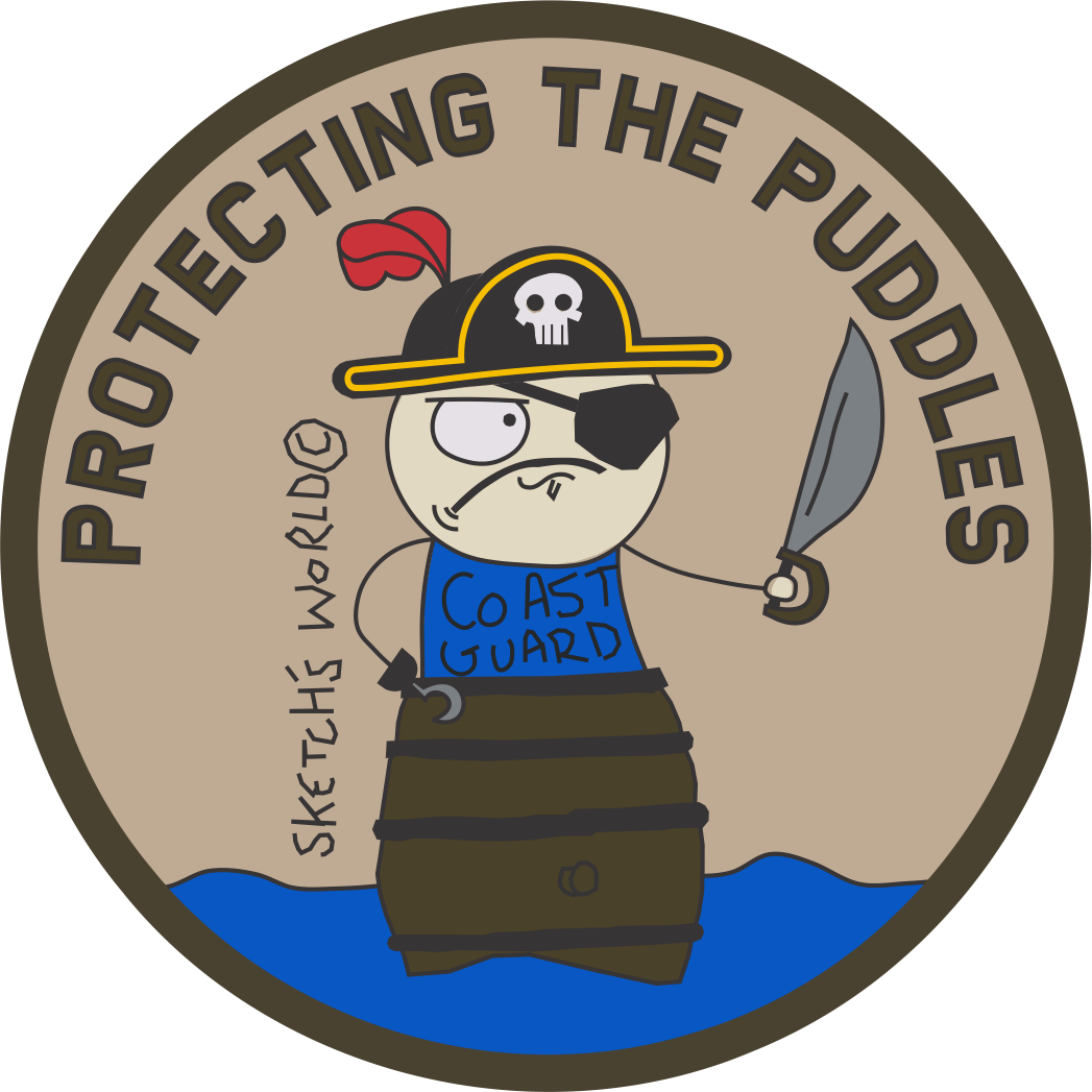 Tactical Gear Junkie Stickers Sketch's World © Protecting The Puddles - 3.5 Inch Sticker