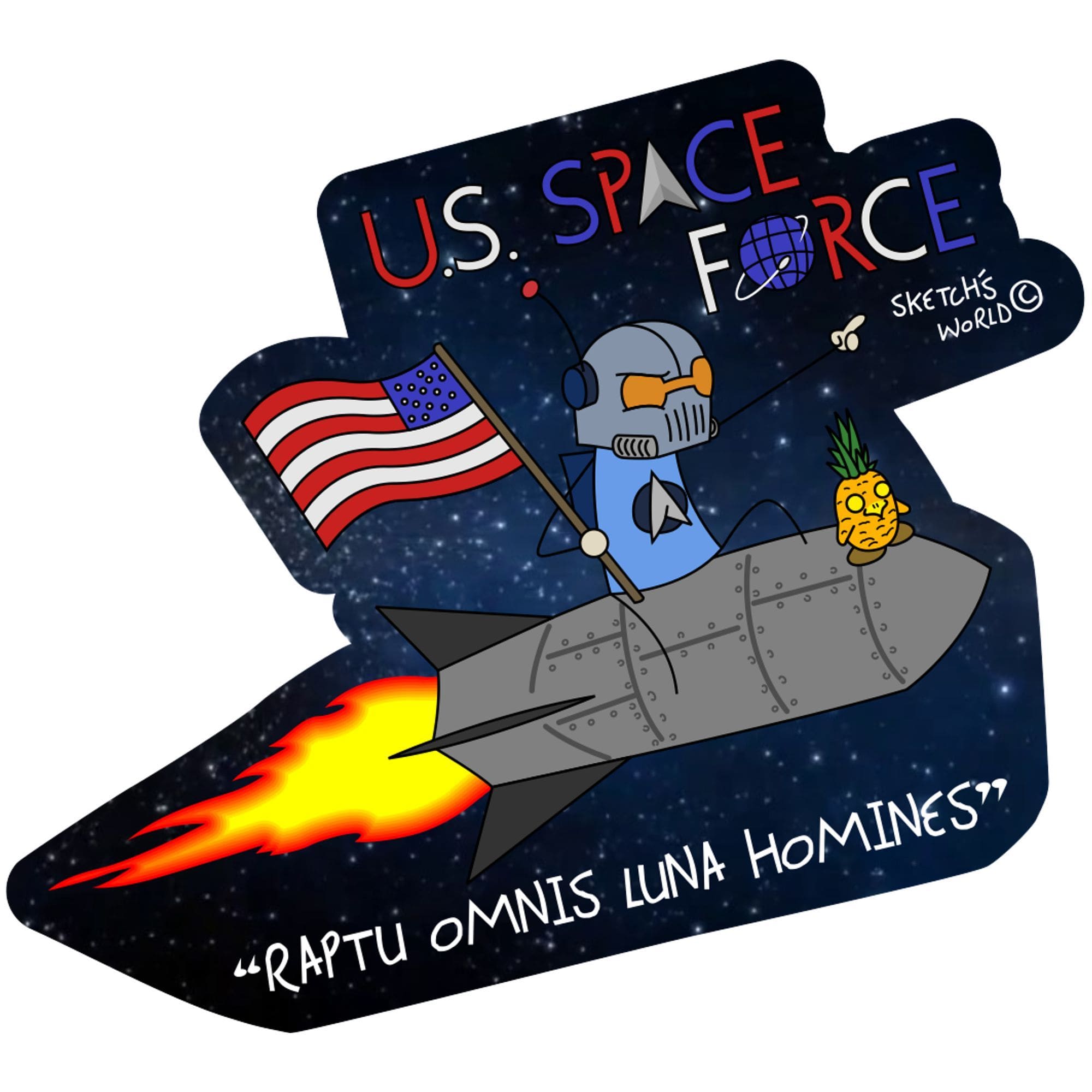 Tactical Gear Junkie Stickers Sketch's World © Space Force - 3.5x3 inch Sticker