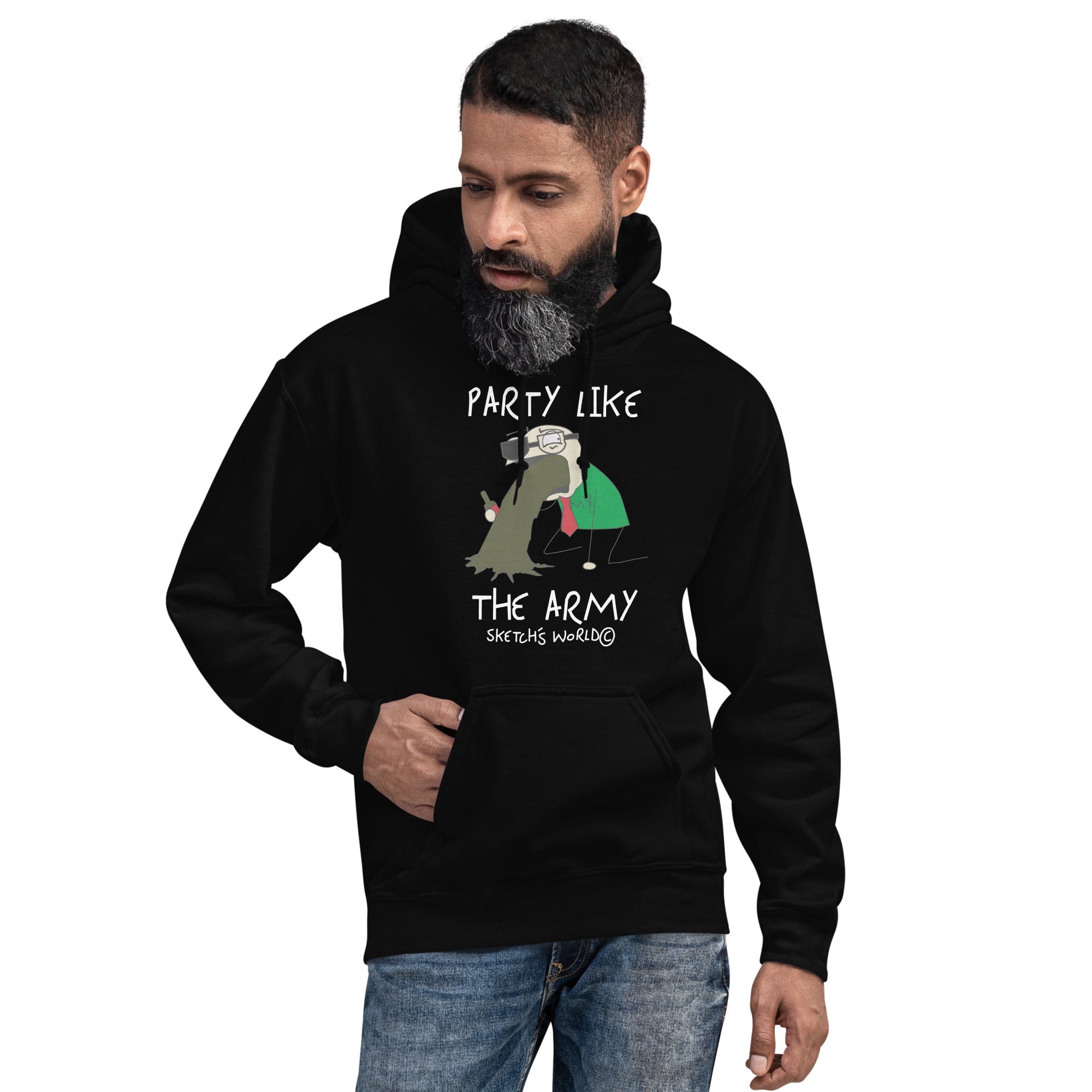 Tactical Gear Junkie Black / S Sketch's World © Officially Licensed - Party Like the Army Unisex Hoodie