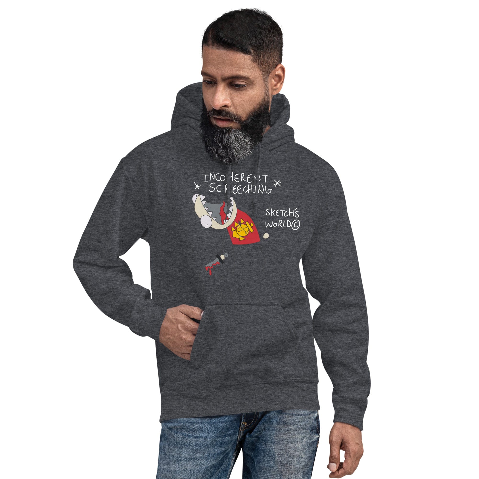 Tactical Gear Junkie Dark Heather / S Sketch's World © Officially Licensed - Incoherent Screeching Marine Unisex Hoodie