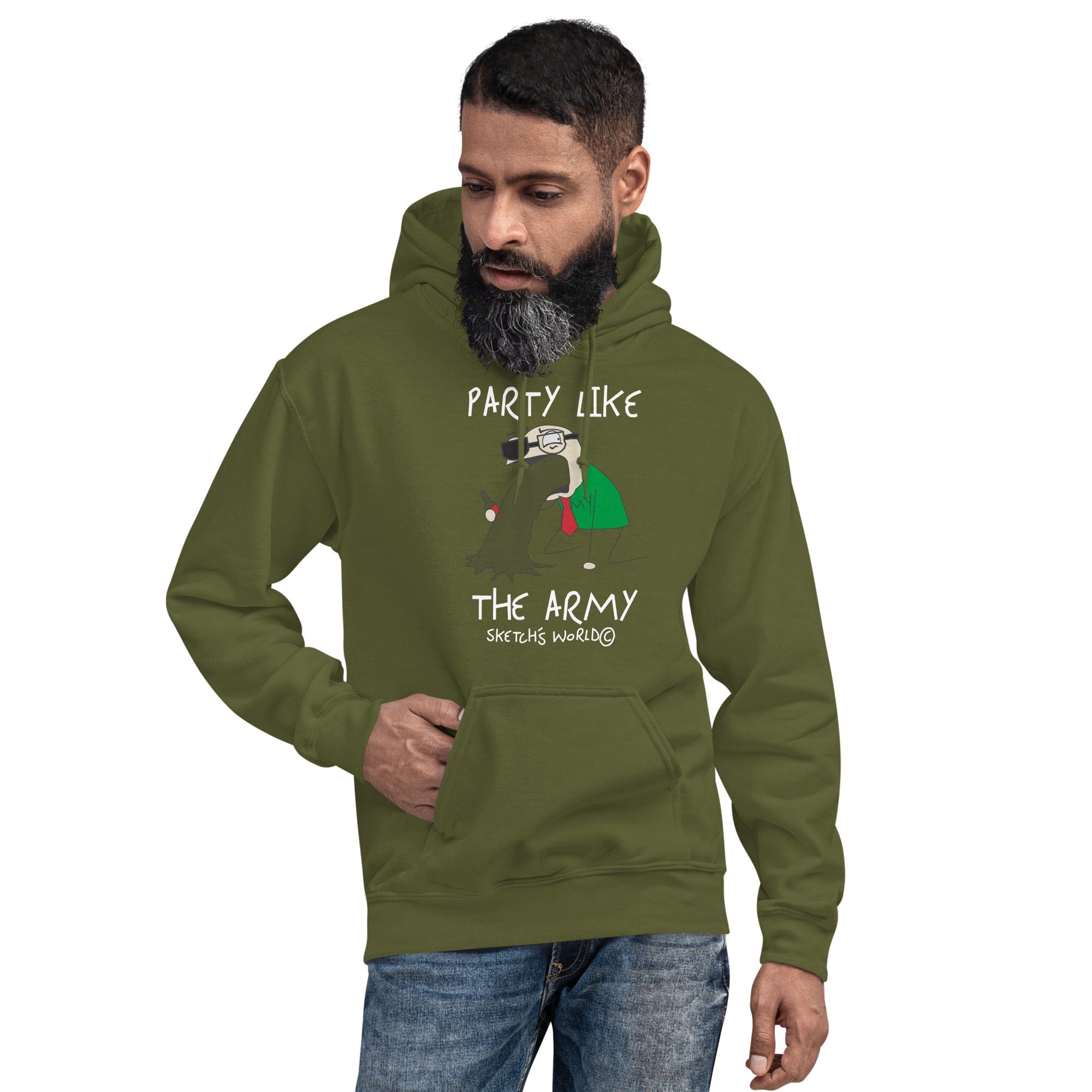Tactical Gear Junkie Military Green / S Sketch's World © Officially Licensed - Party Like the Army Unisex Hoodie