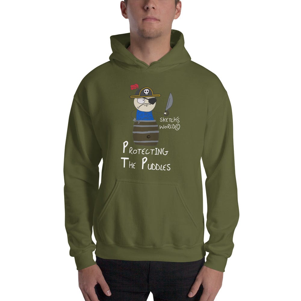 Tactical Gear Junkie Military Green / S Sketch's World © Officially Licensed - Protecting the Puddles Coast Guard Unisex Hoodie