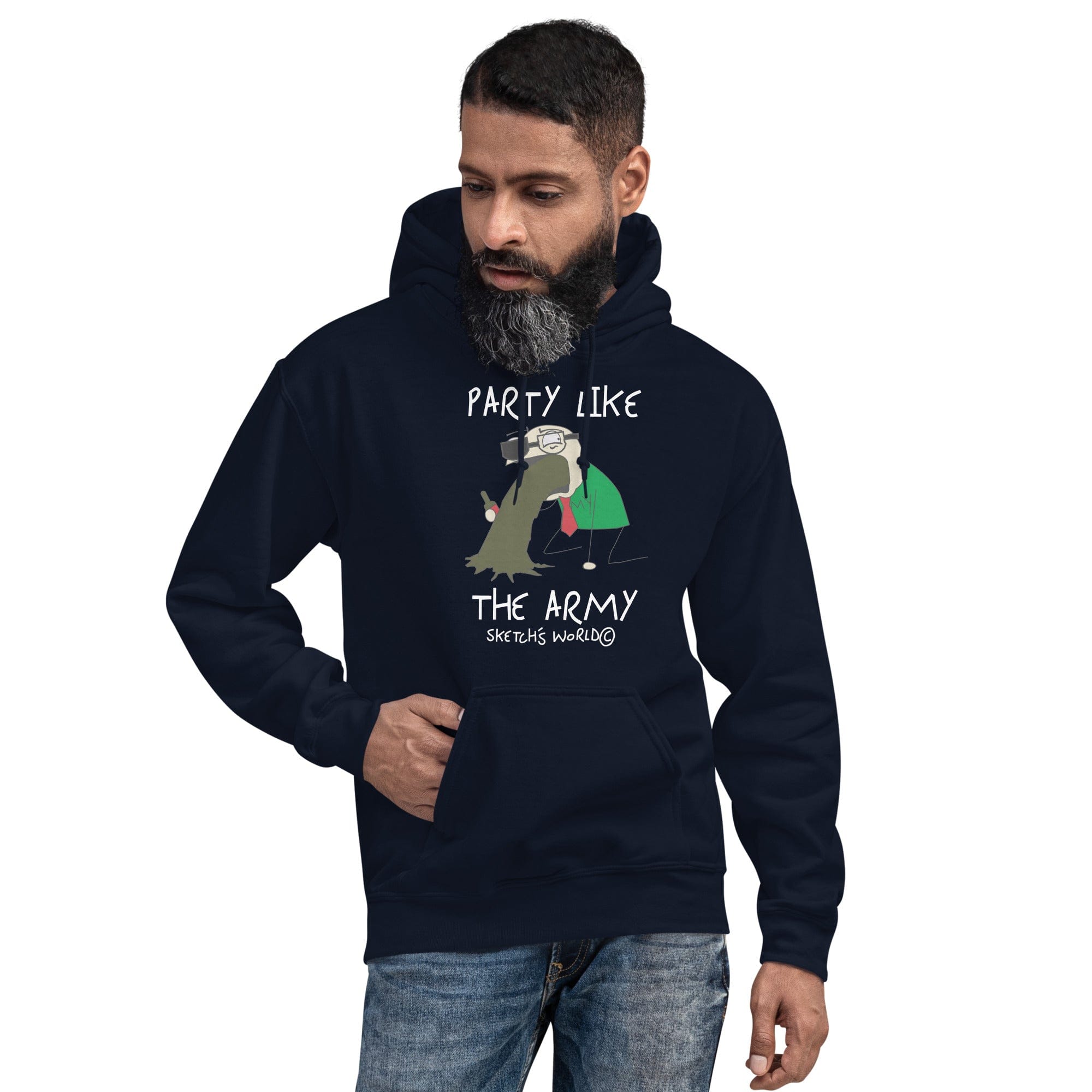 Tactical Gear Junkie Navy / S Sketch's World © Officially Licensed - Party Like the Army Unisex Hoodie
