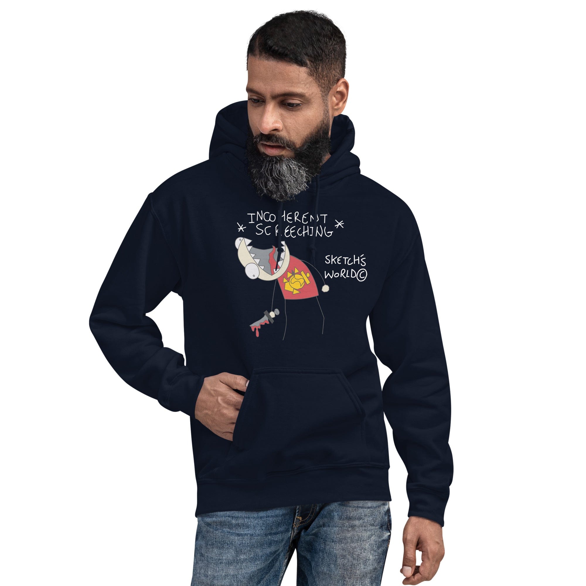Tactical Gear Junkie Navy / S Sketch's World © Officially Licensed - Incoherent Screeching Marine Unisex Hoodie