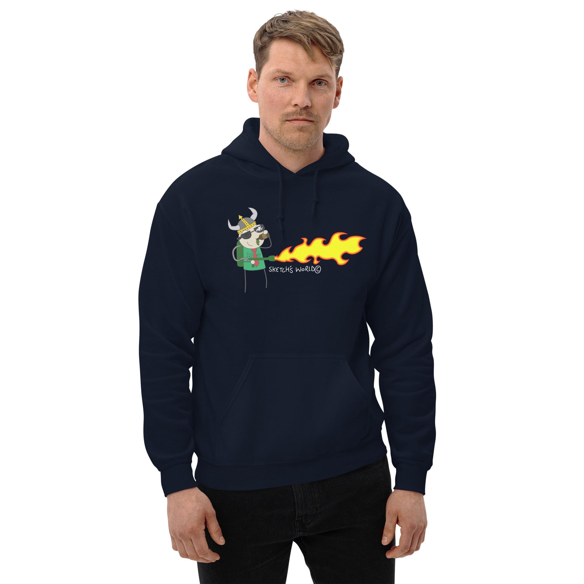 Tactical Gear Junkie Navy / S Sketch's World © Officially Licensed - Army Flamethrower Unisex Hoodie