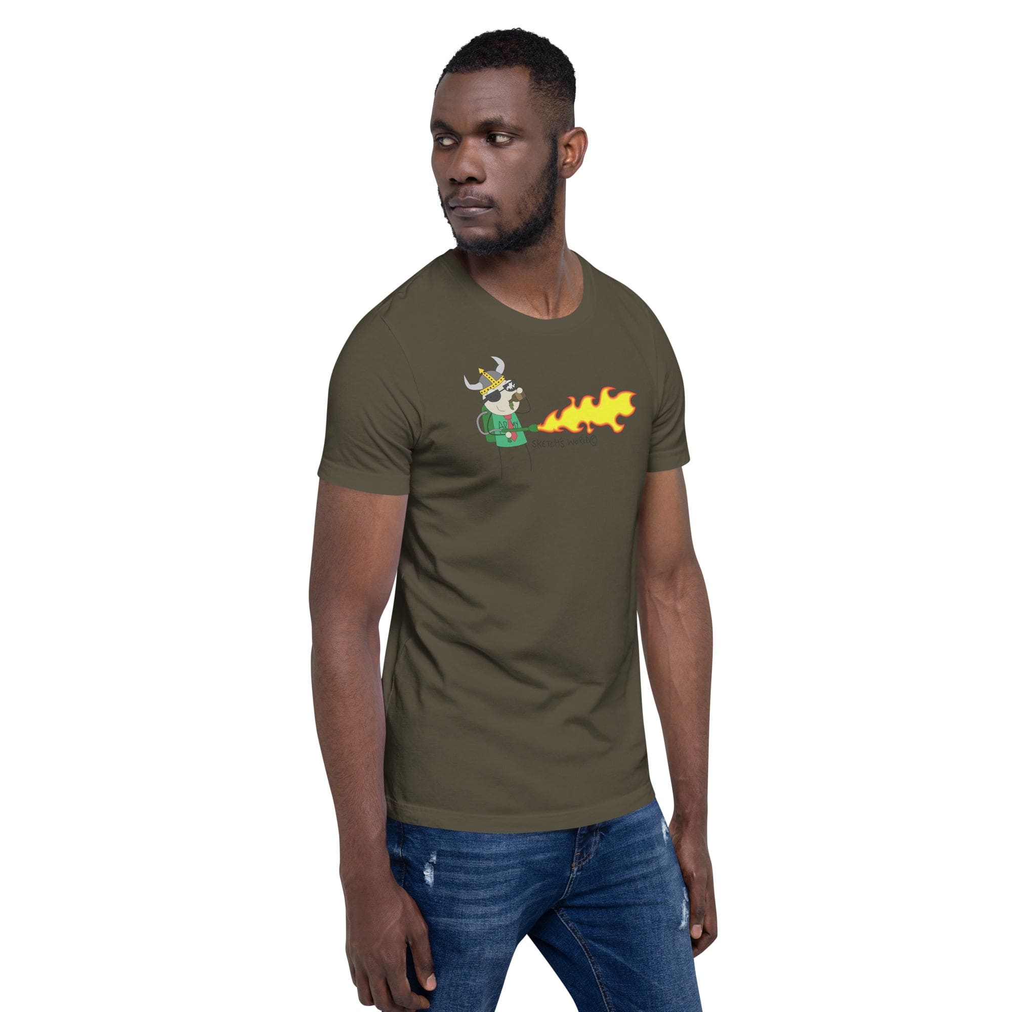 Tactical Gear Junkie Sketch's World © Officially Licensed - Army Flamethrower Unisex T-Shirt