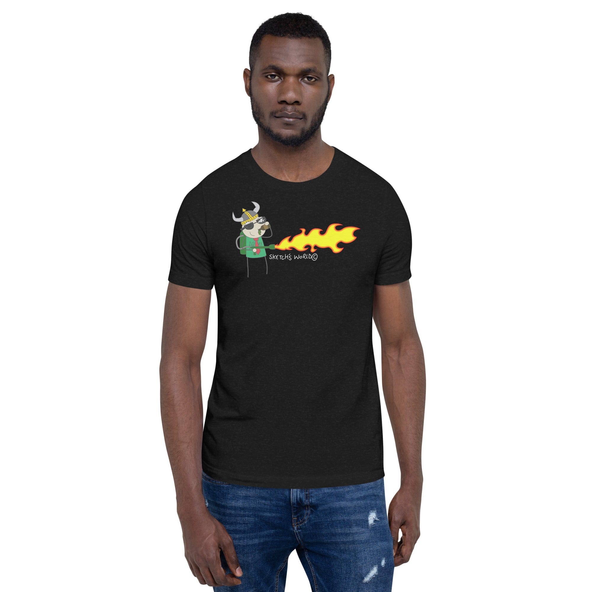Tactical Gear Junkie Black Heather / XS Sketch's World © Officially Licensed - Army Flamethrower Unisex T-Shirt