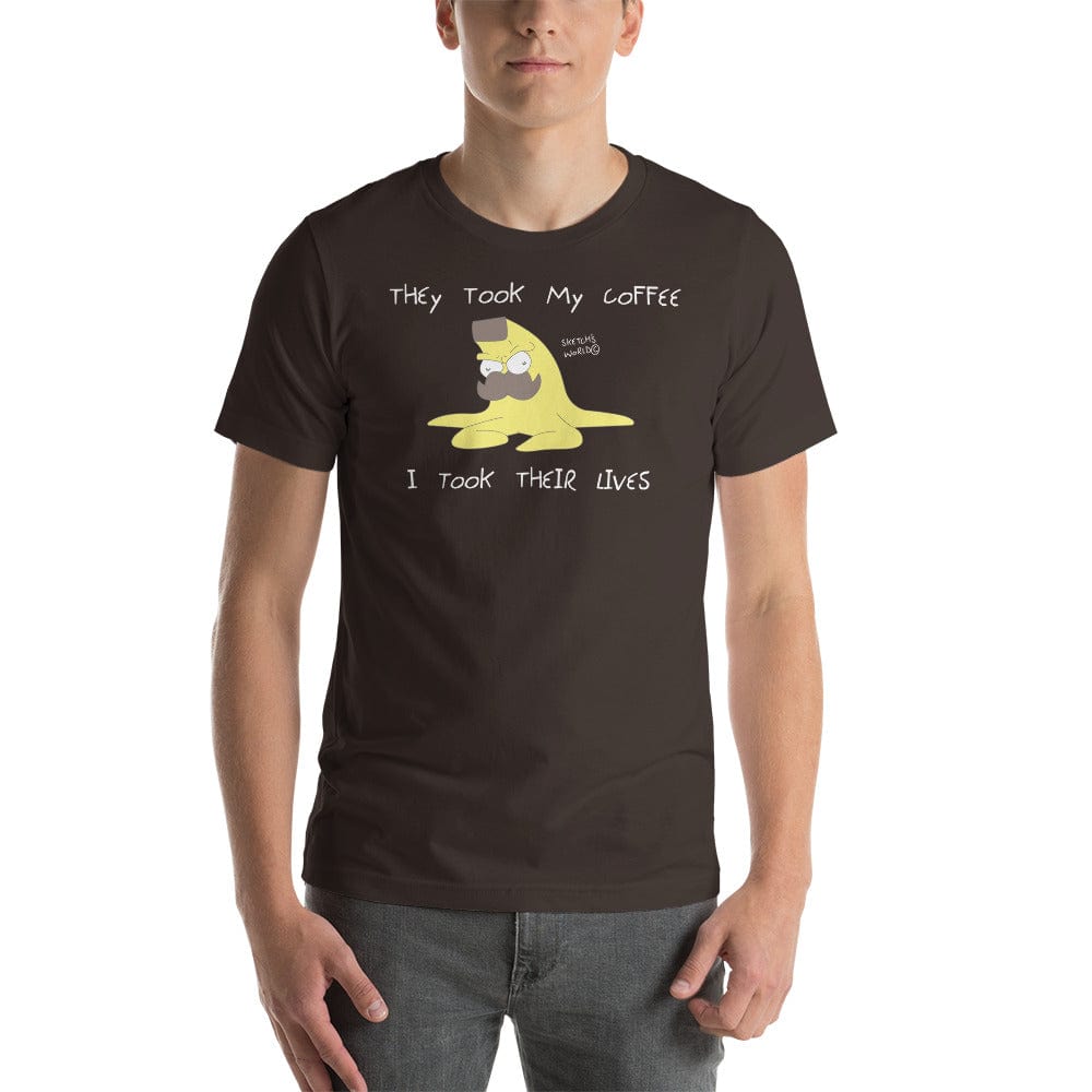 Tactical Gear Junkie Brown / S Sketch's World © Officially Licensed - They Took My Coffee Nanner Unisex T-Shirt