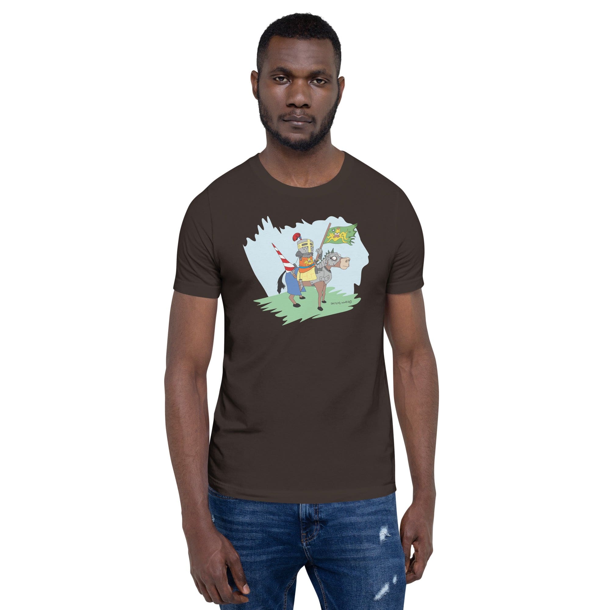 Tactical Gear Junkie Brown / S Sketch's World © Officially Licensed - Knight on Horse Unisex T-Shirt