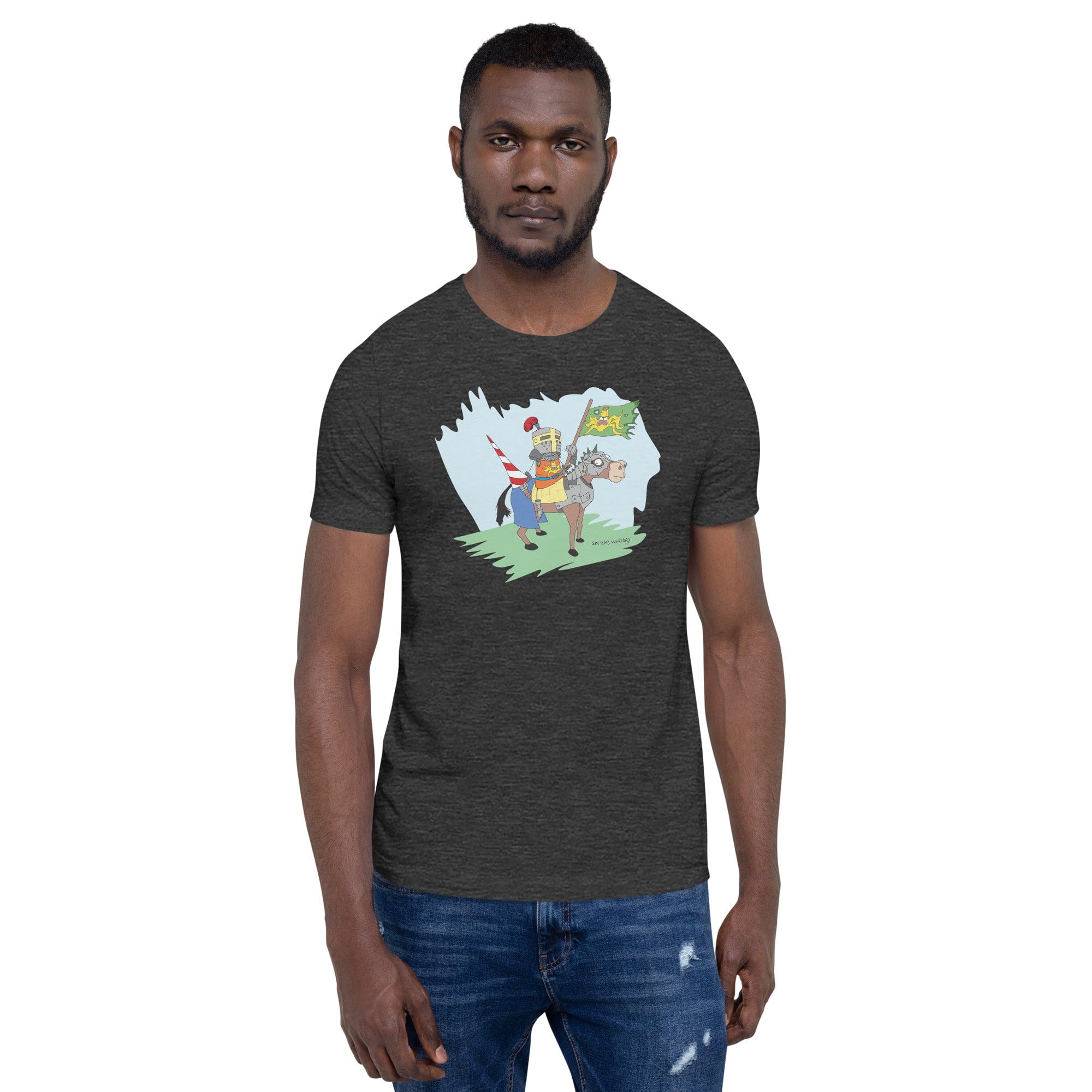 Tactical Gear Junkie Dark Grey Heather / XS Sketch's World © Officially Licensed - Knight on Horse Unisex T-Shirt