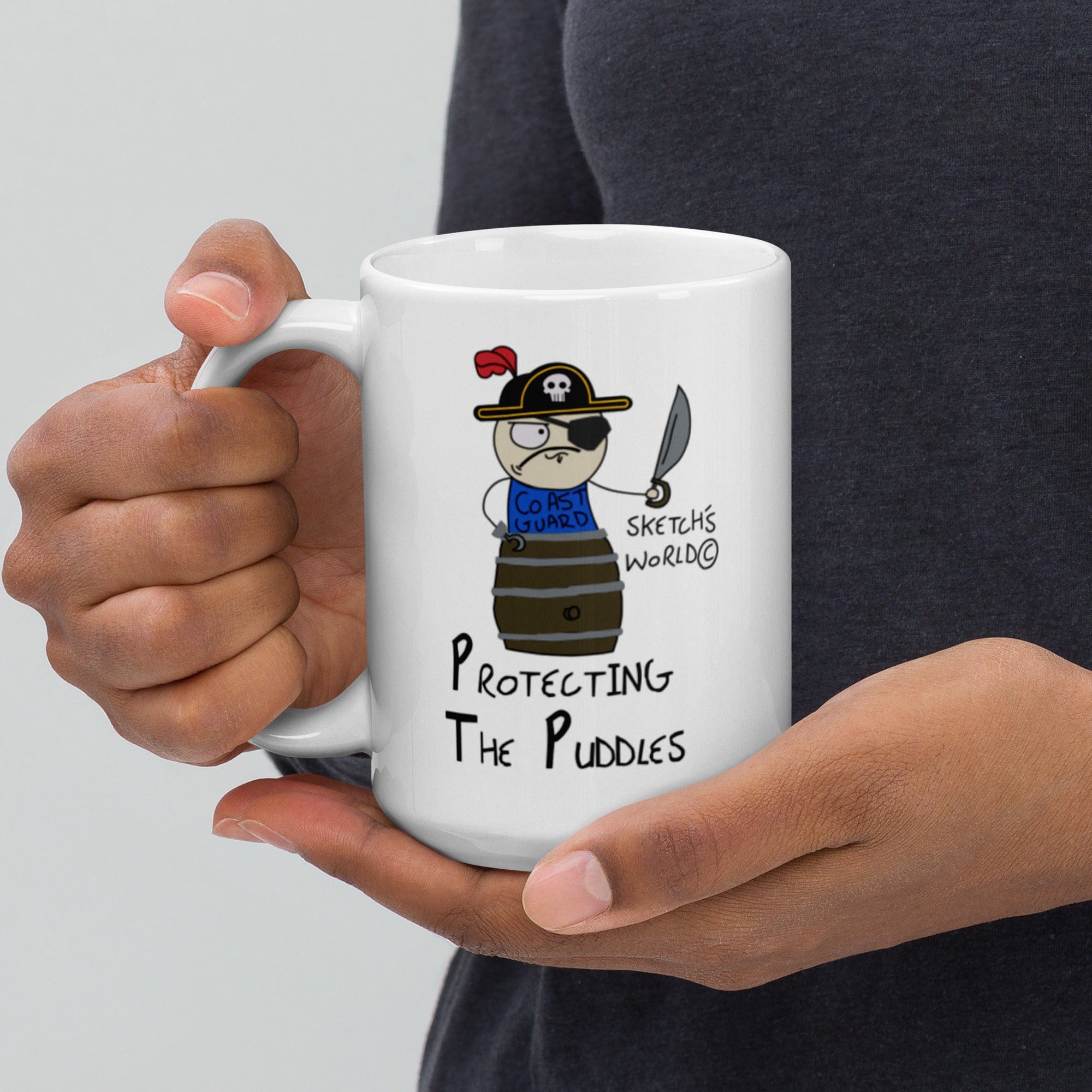 Tactical Gear Junkie Sketch's World © Officially Licensed - Protecting the Puddles Coast Guard Ceramic Mug
